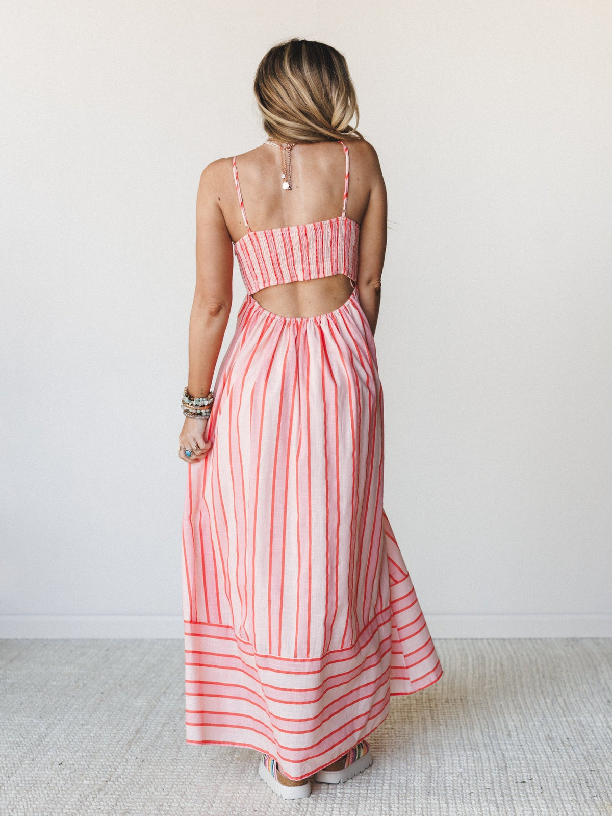 Nina Striped Dress - Blush