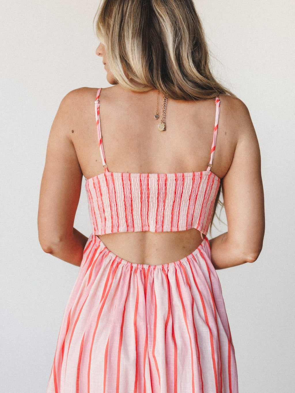 Nina Striped Dress - Blush
