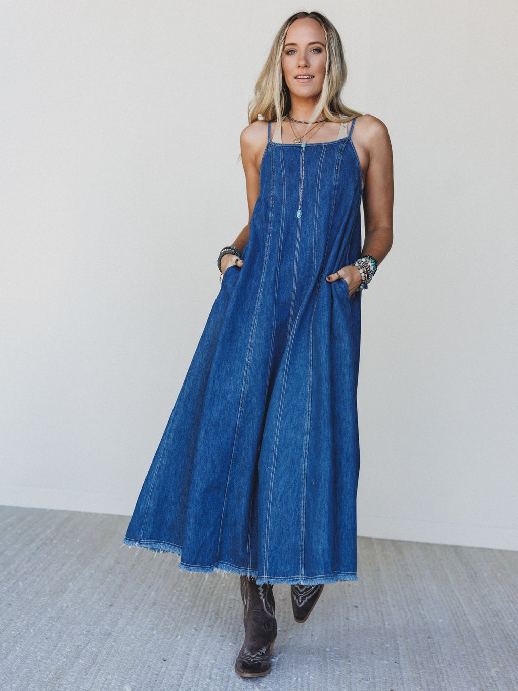 Bowtied Belle Maxi Dress - Cobalt