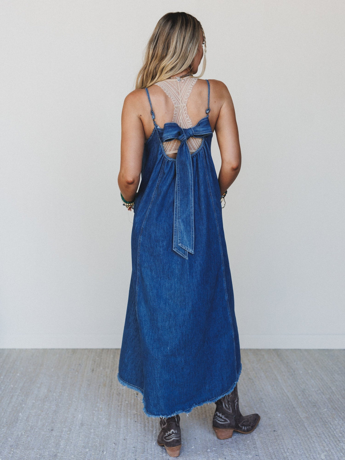 Bowtied Belle Maxi Dress - Cobalt