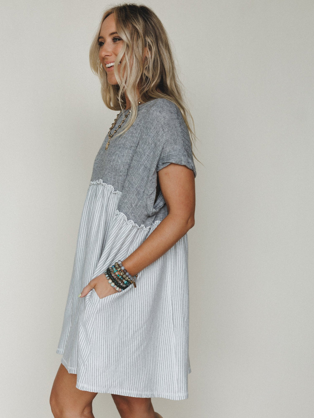 The Nest No Fuss Babydoll Dress - Gray