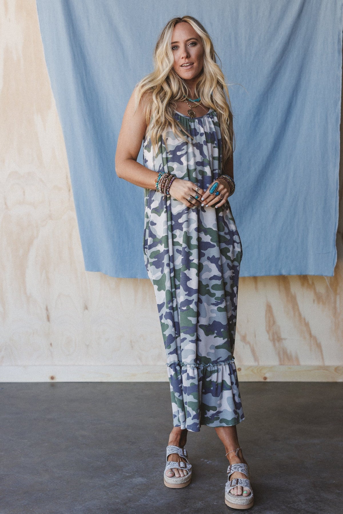 The Nest Field Ready Maxi Dress - Charcoal Olive