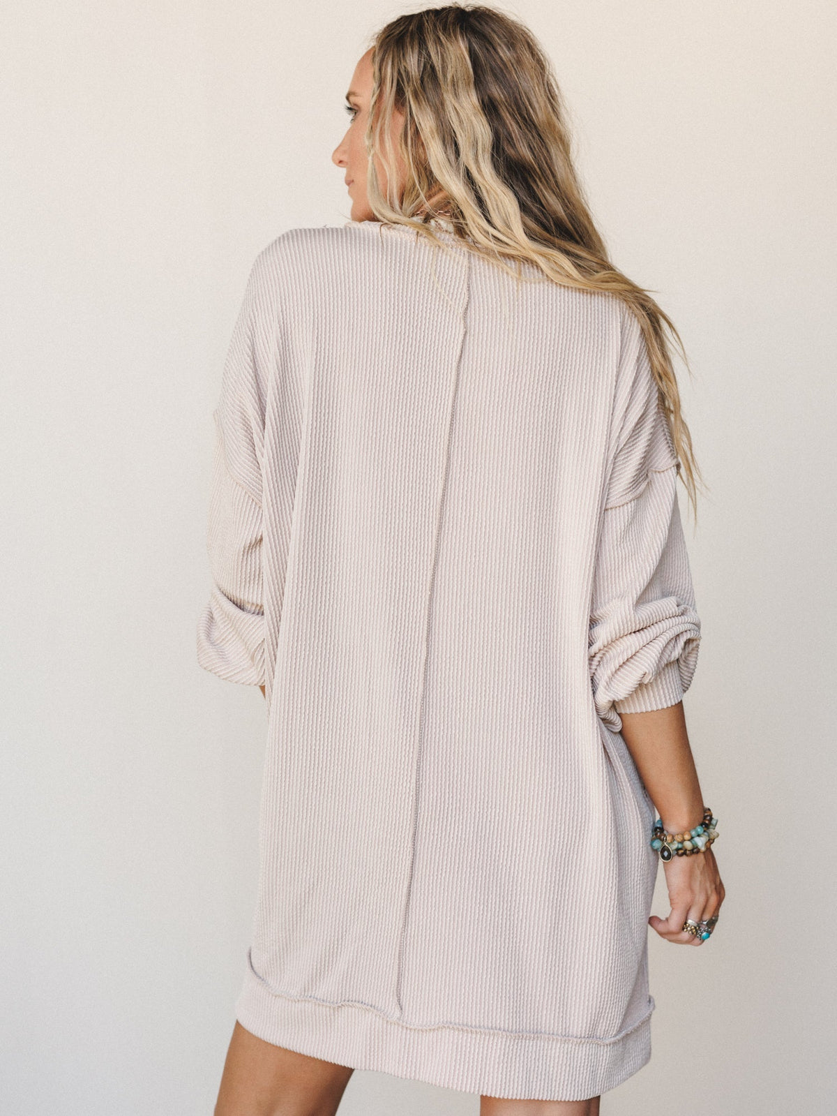 The Nest Moon Glow Long Sleeve Dress  - Cream