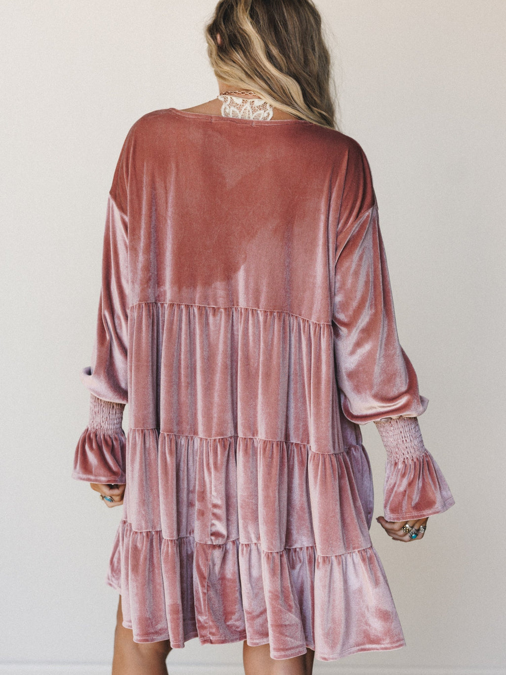 The Nest Maddie Velvet Dress - Dusty Mauve
