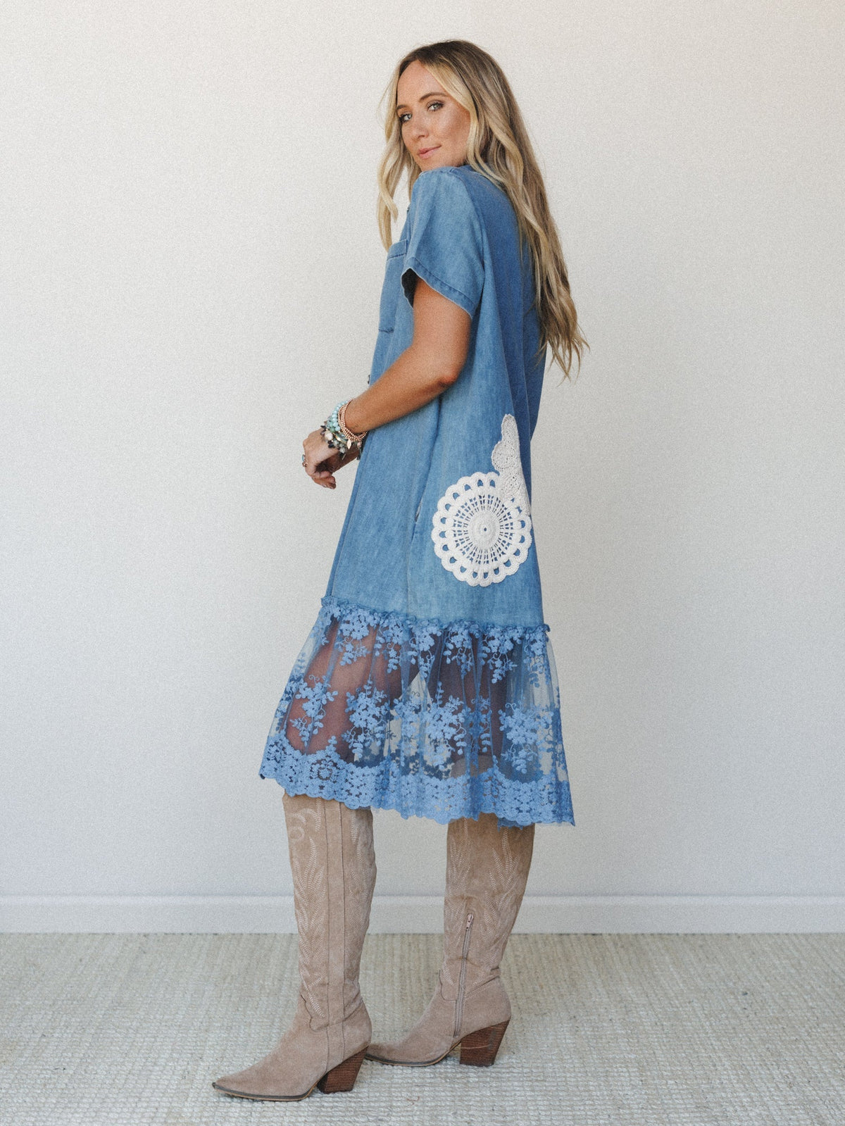 Flower Patch Maxi Dress - Denim