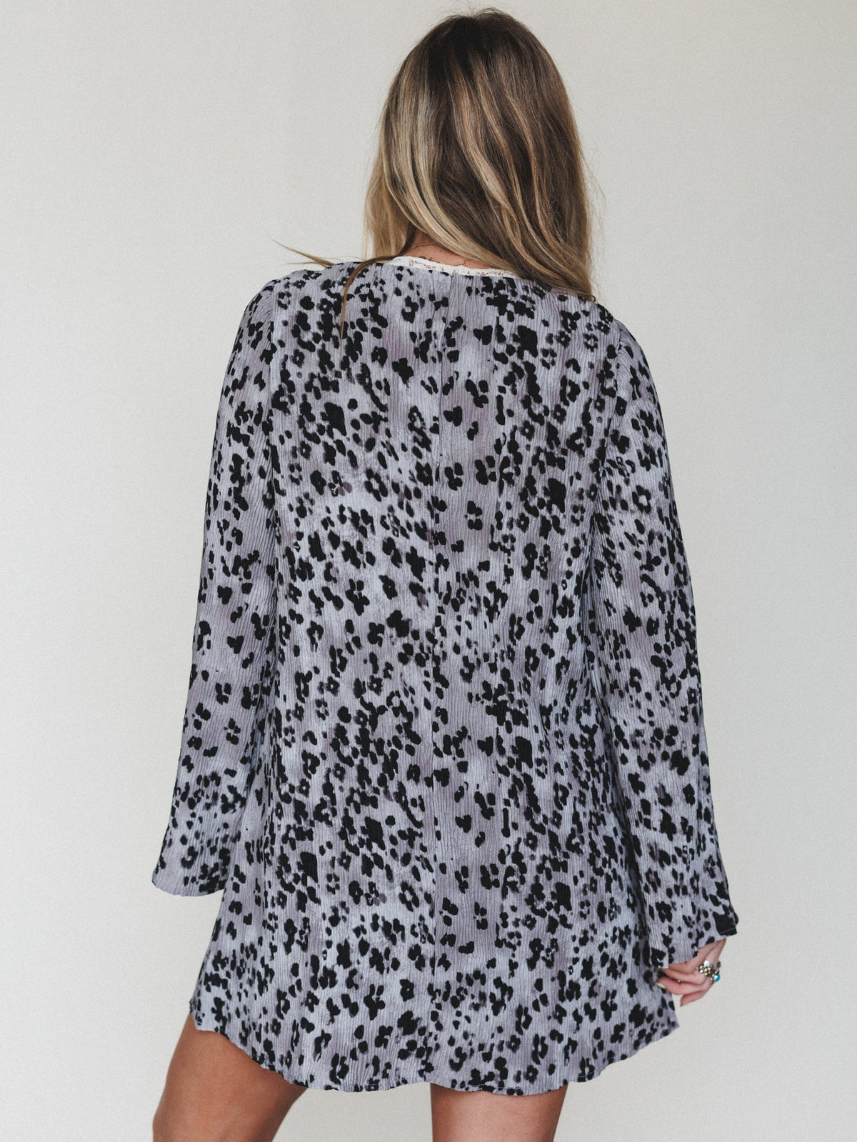 Catwalk Mini Dress  - Grey Leopard