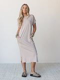 Tee It Up Maxi Tee Dress - Ash Mocha