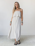 Sierra Strapless Maxi Dress - Sand Beige