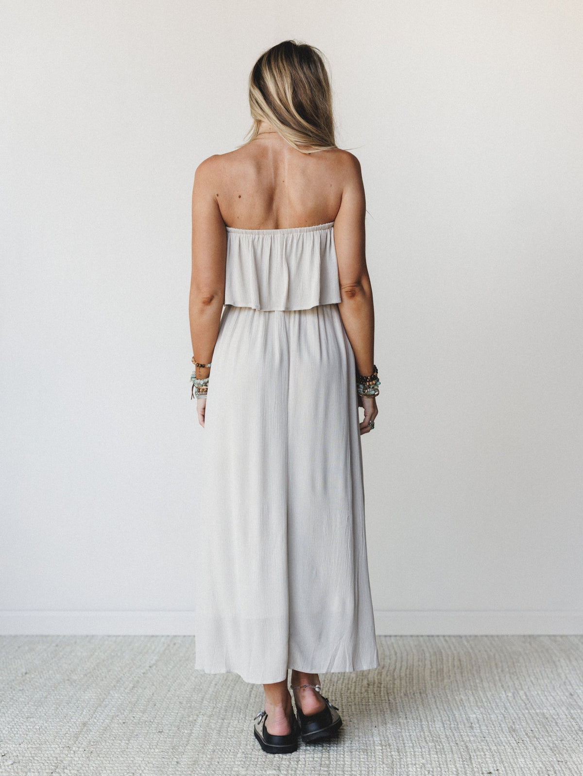 Sierra Strapless Maxi Dress - Sand Beige
