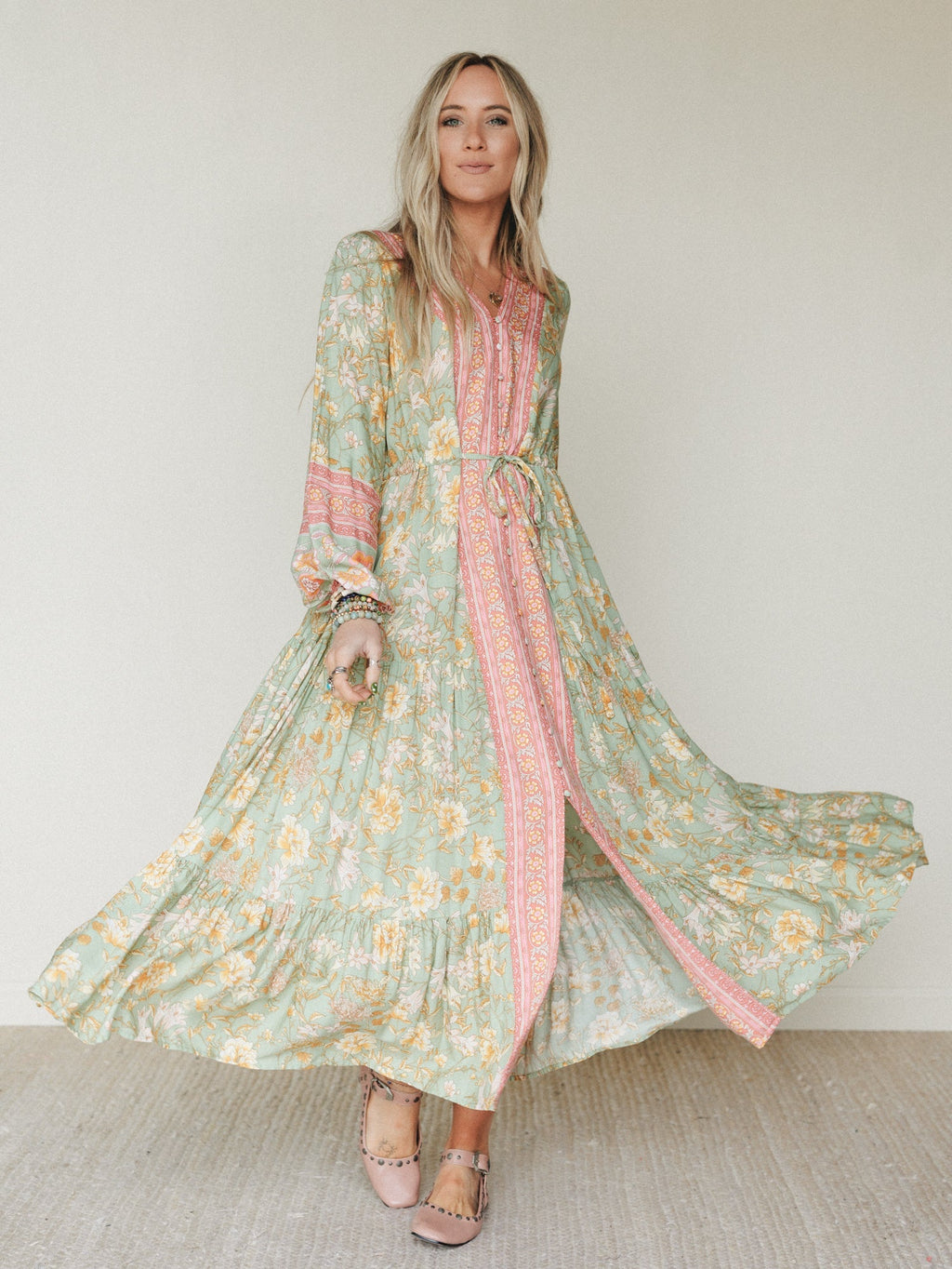 Lost in The Wind Maxi Dress - Sage