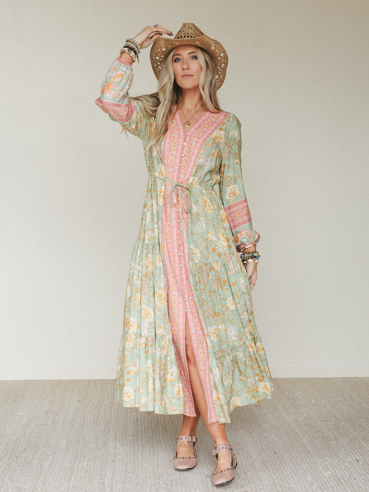 Lost in The Wind Maxi Dress - Sage