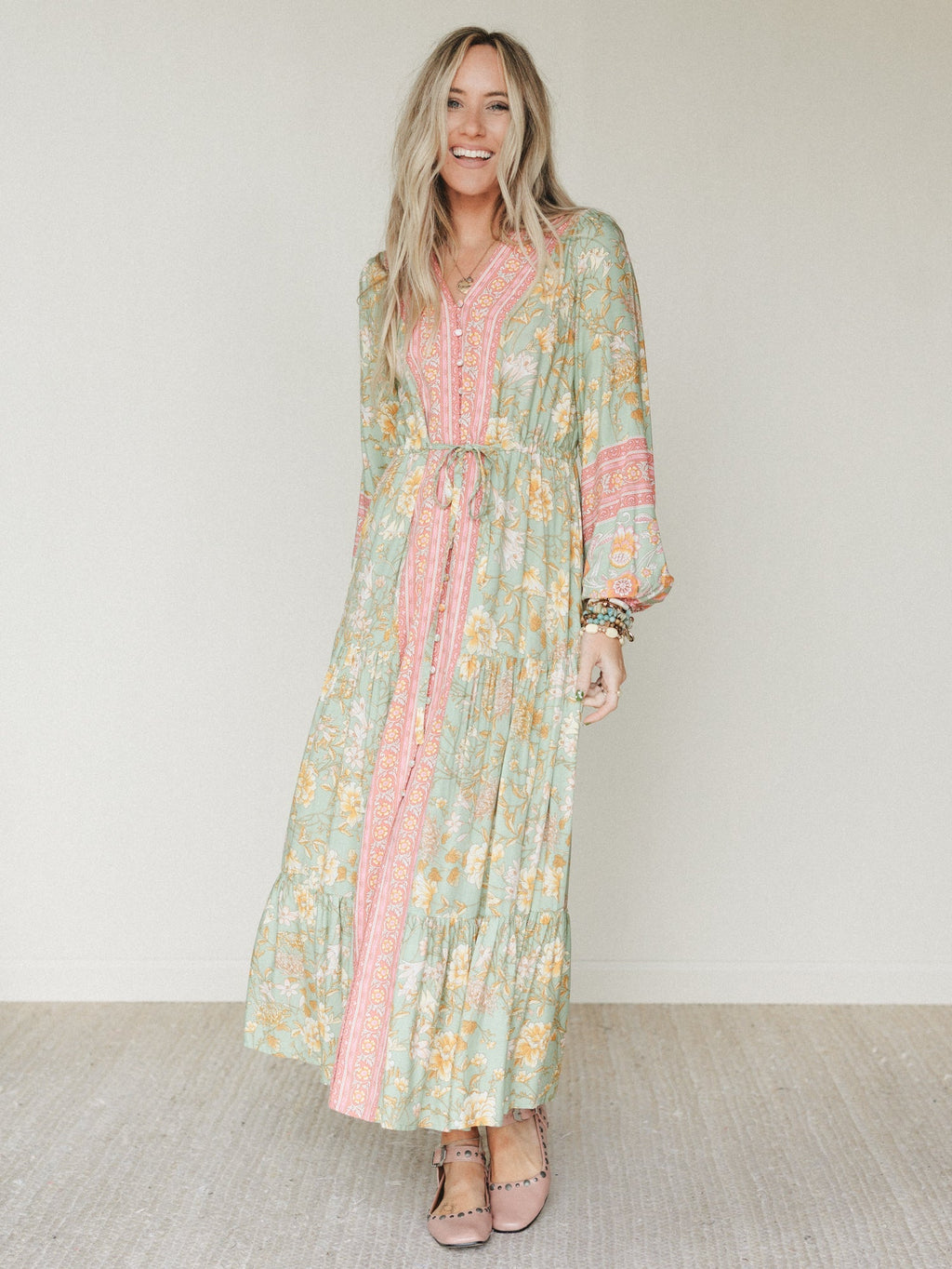 Lost in The Wind Maxi Dress - Sage