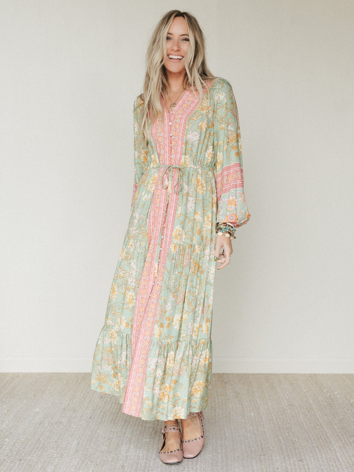 Lost in The Wind Maxi Dress - Sage