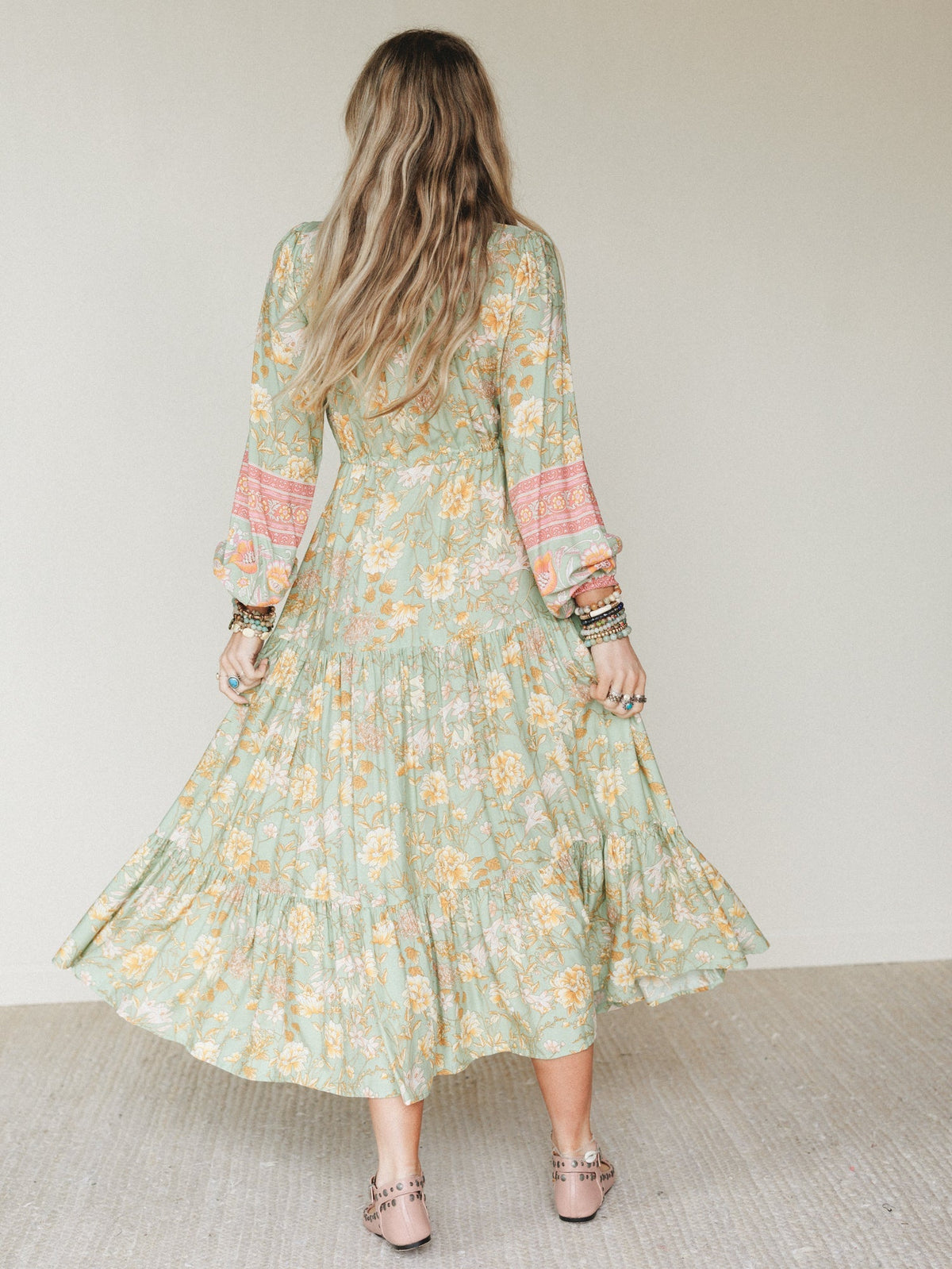 Lost in The Wind Maxi Dress - Sage