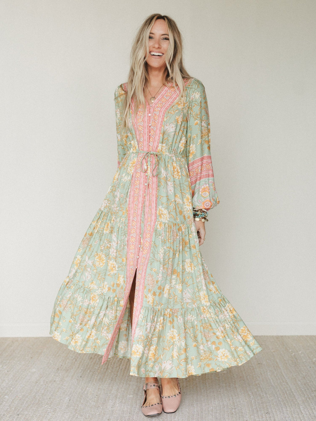Lost in The Wind Maxi Dress - Sage