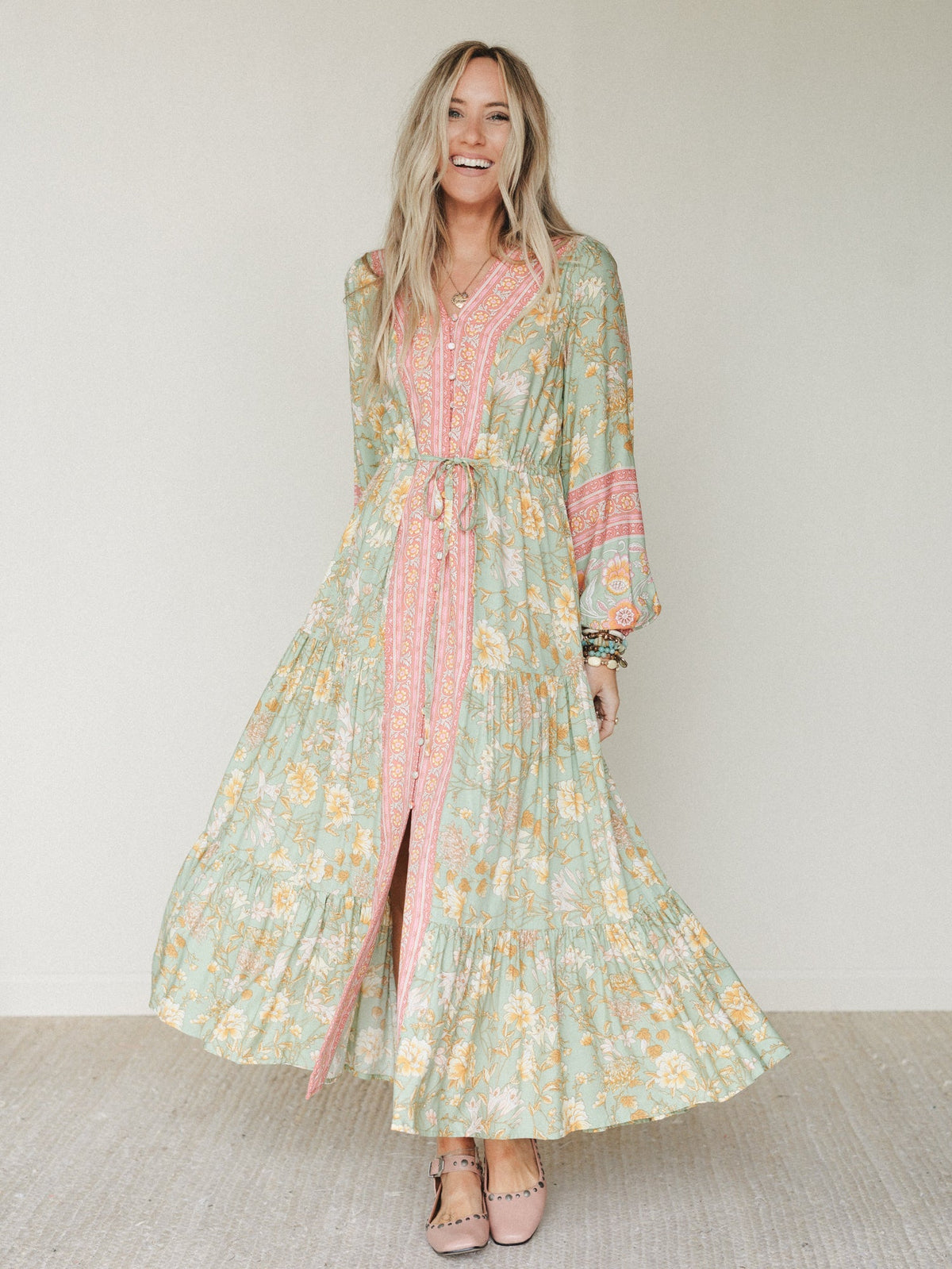 Lost in The Wind Maxi Dress - Sage