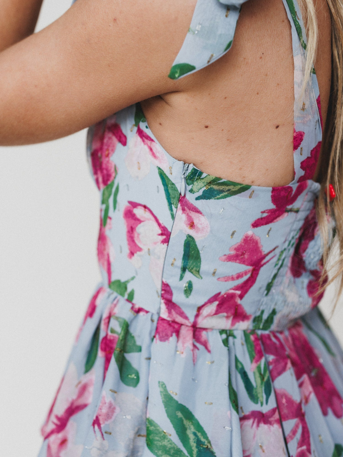 The Nest Lila Bloom Maxi Dress - Dusty Blue