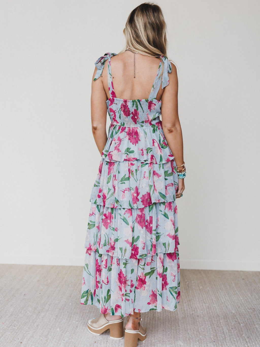 The Nest Lila Bloom Maxi Dress - Dusty Blue