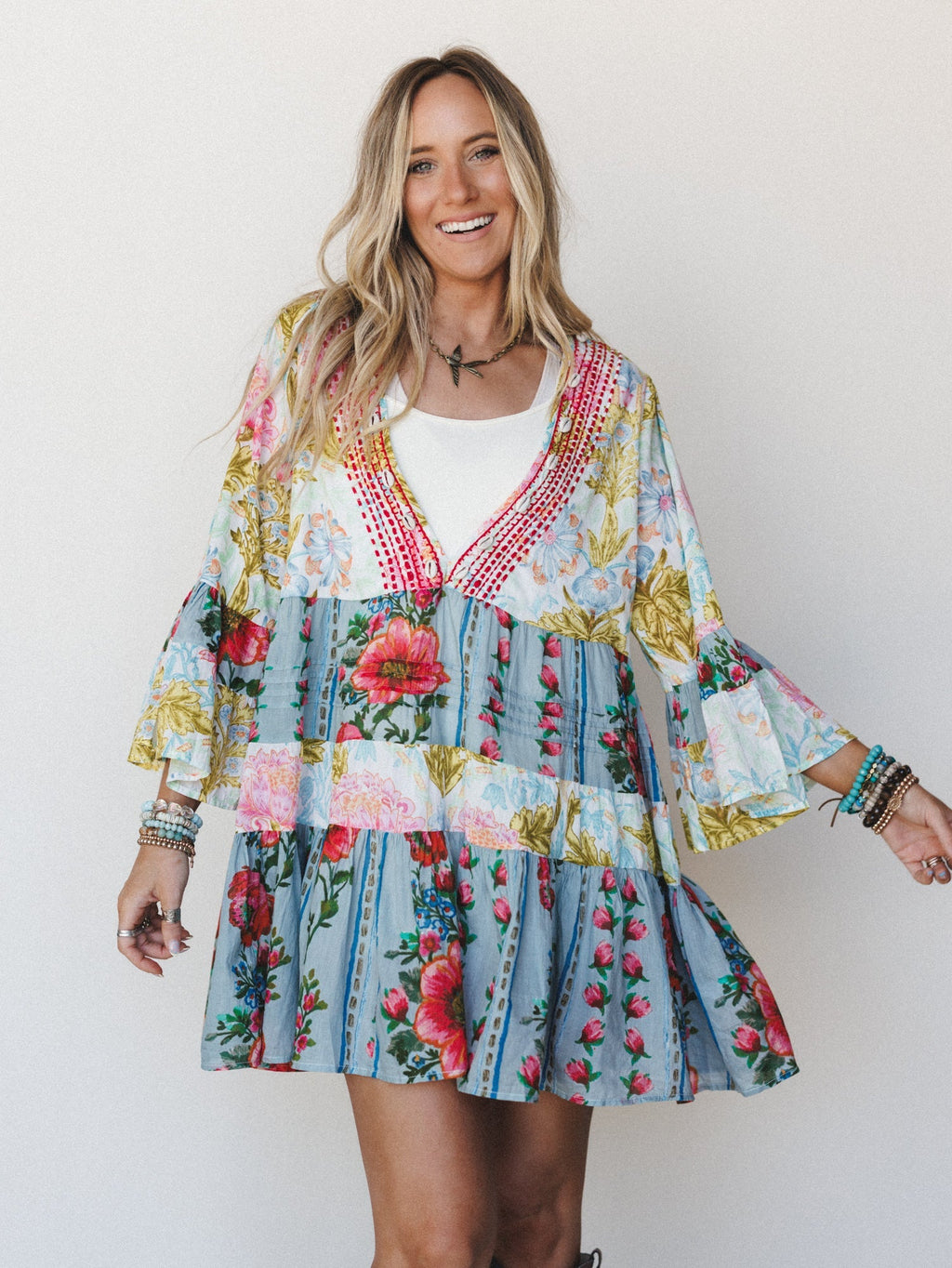 Sedona Sun Dress - Cream Jade Multi