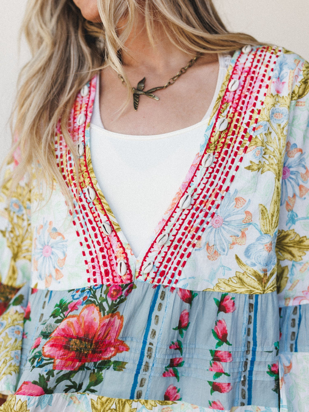 Sedona Sun Dress - Cream Jade Multi