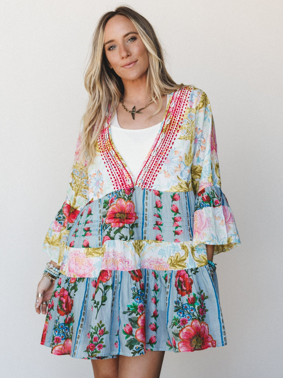 Sedona Sun Dress - Cream Jade Multi