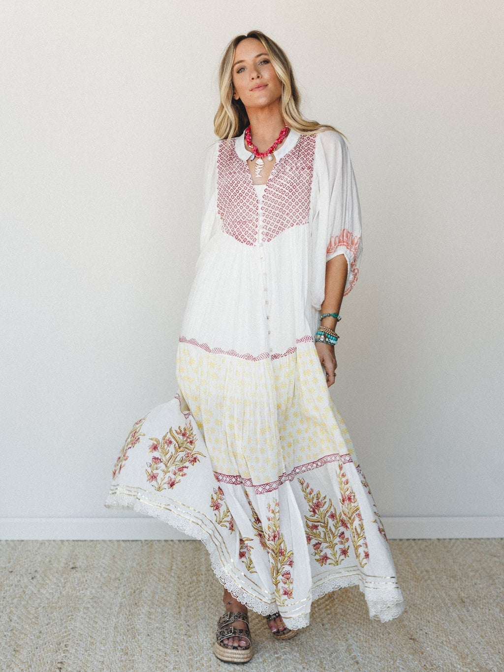 Honey Sun Maxi Dress - Natural Multi