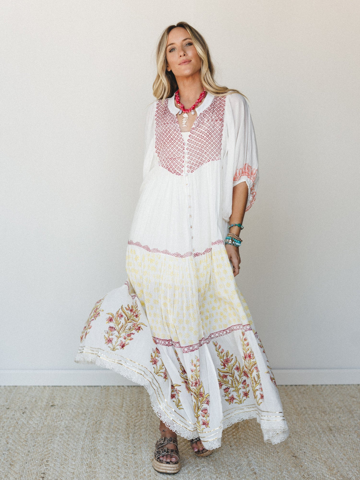 Honey Sun Maxi Dress - Natural Multi
