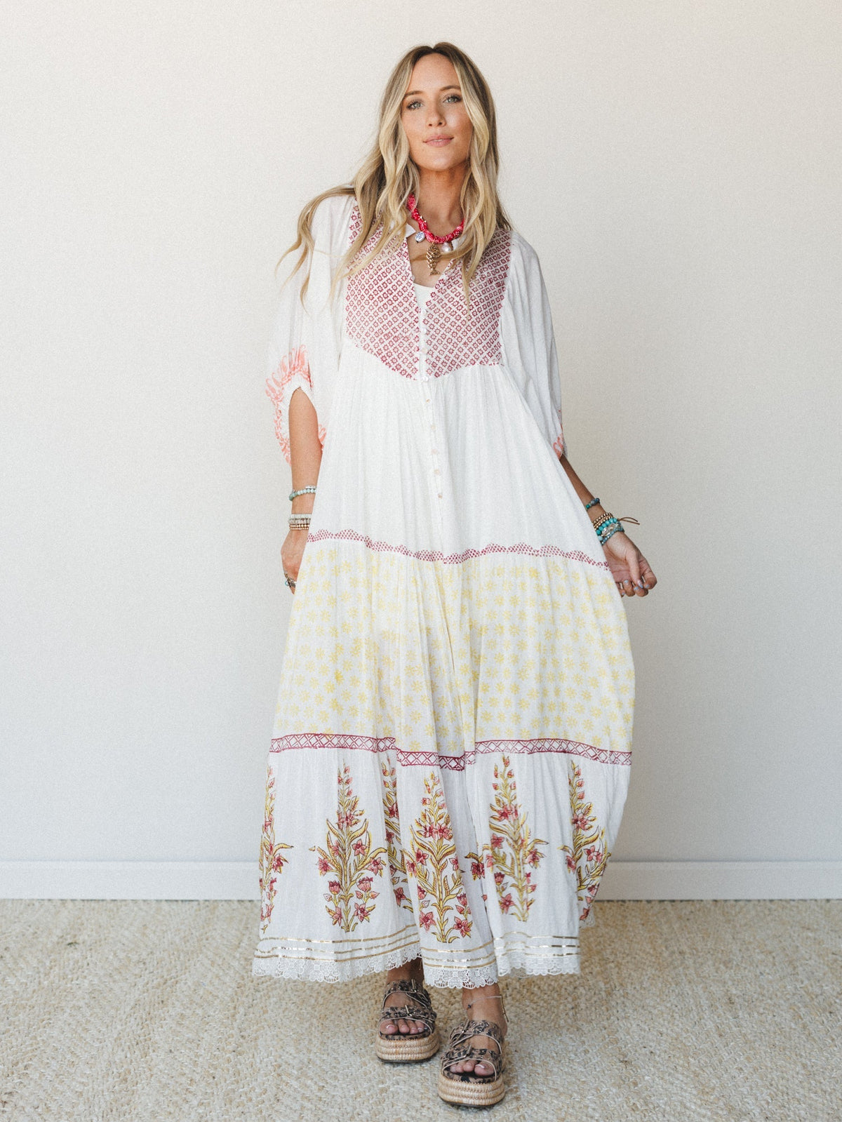 Honey Sun Maxi Dress - Natural Multi