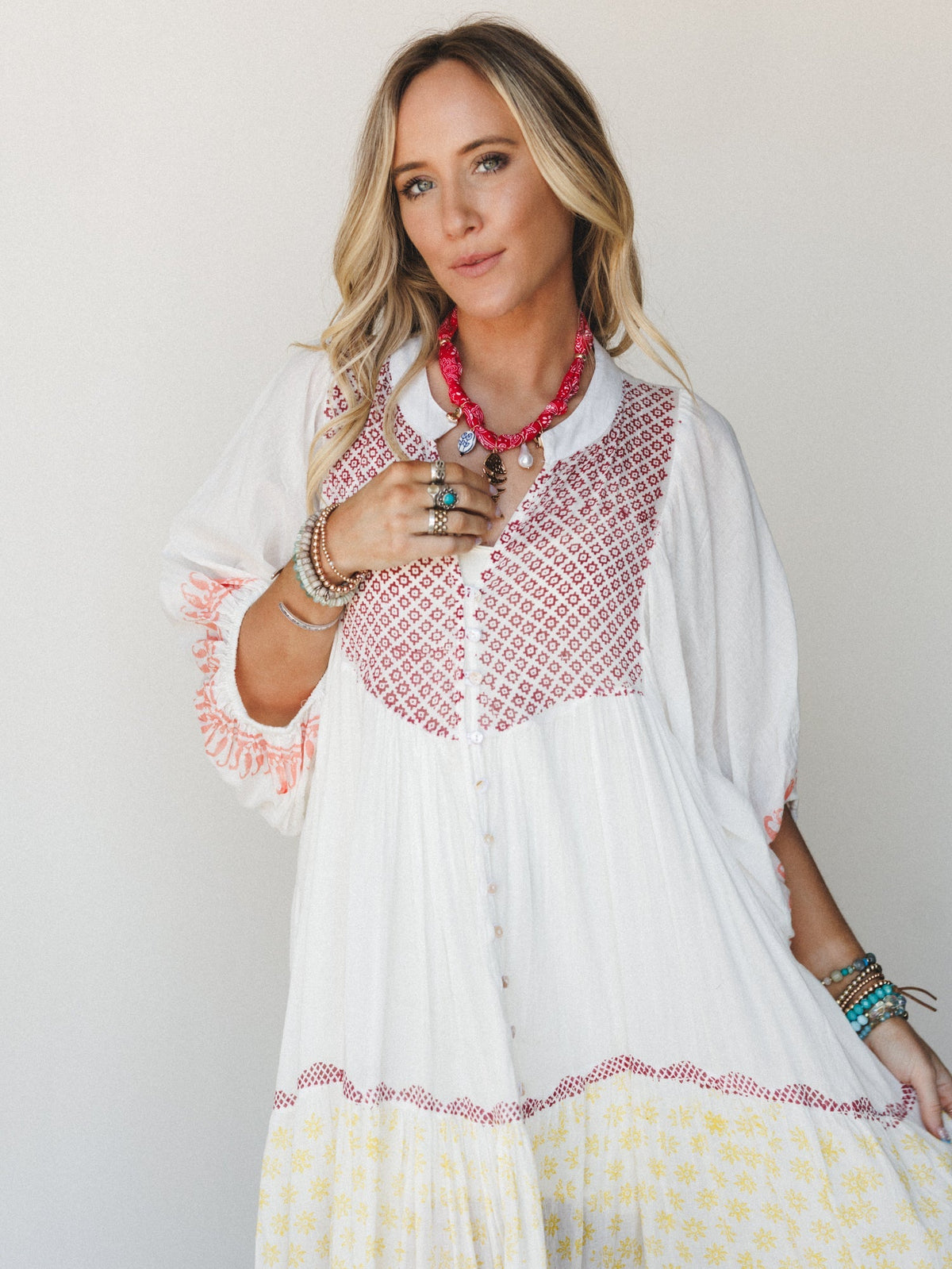 Honey Sun Maxi Dress - Natural Multi