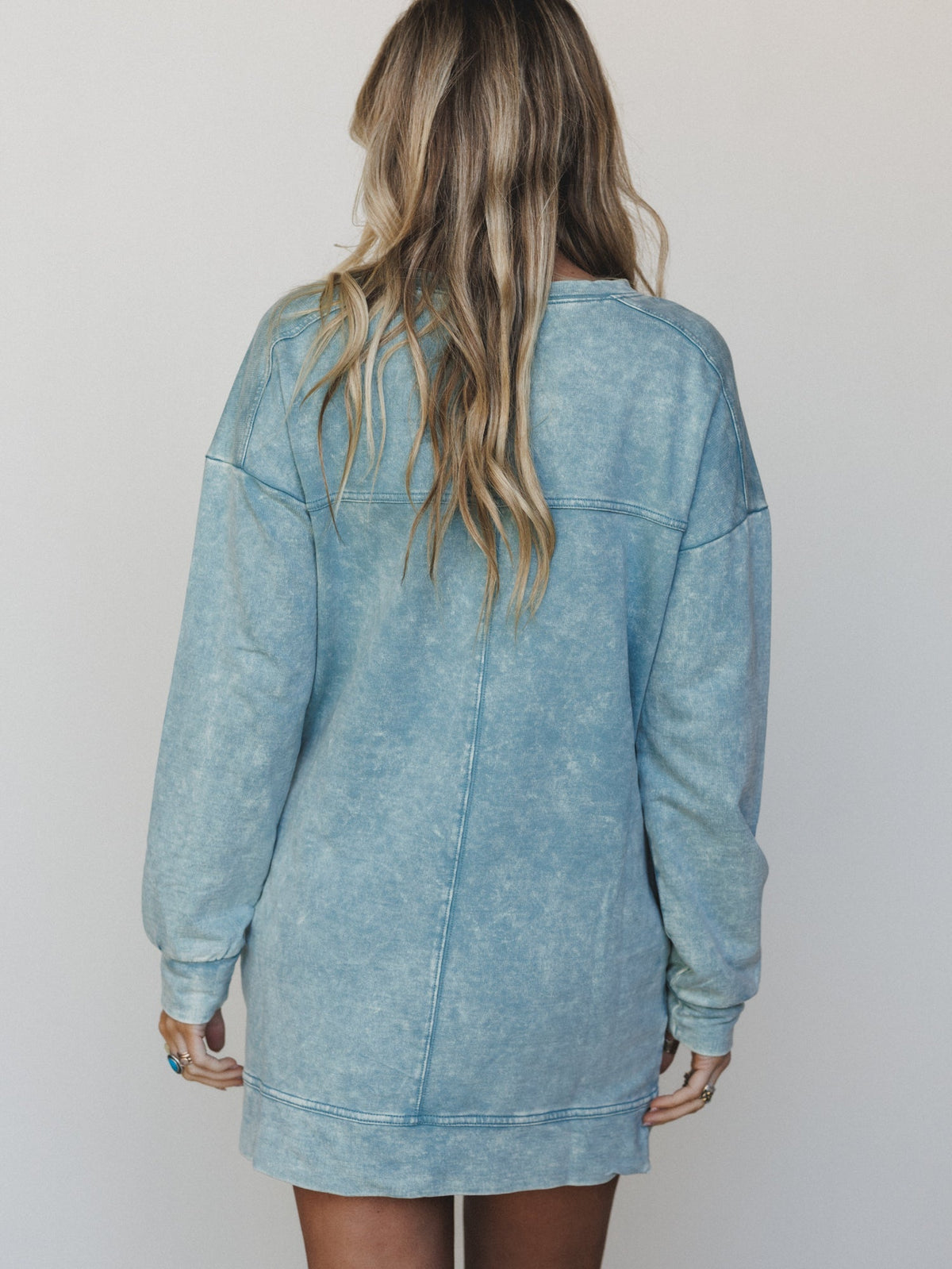 Mission Cozy Sweatshirt Dress - Ash Blue