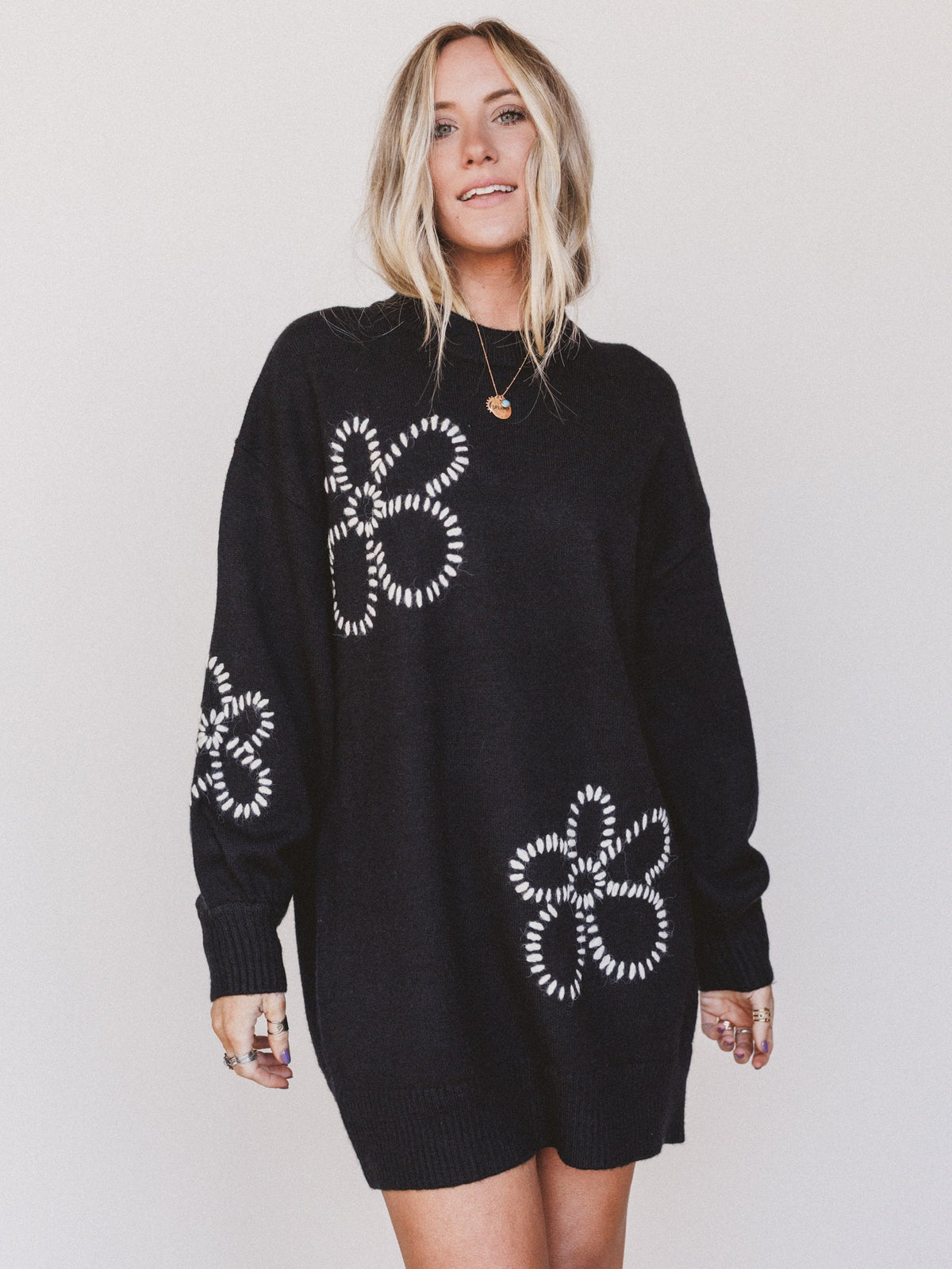 Pressed Petal Dress - Black