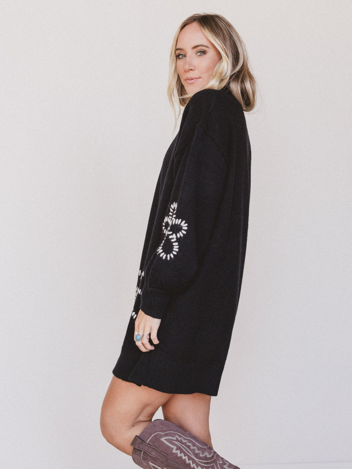 Pressed Petal Dress - Black