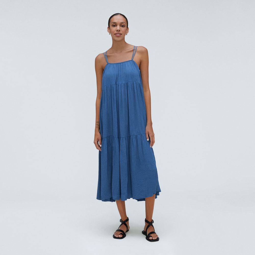The Naiaåä? Ripple Tiered Maxi Dress | Deep Blue