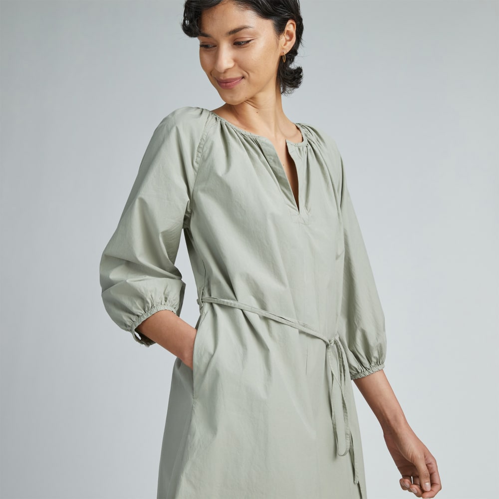 The Raglan Sleeve Poplin Dress | Seagrass