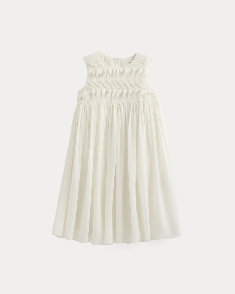 Twisted Pleated Mini Dress in Silk Georgette | Bone