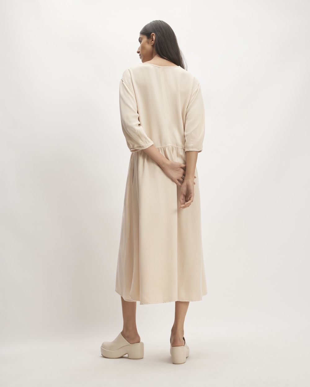 The TENCELåä? Puff-Sleeve Dress | Whisper Pink