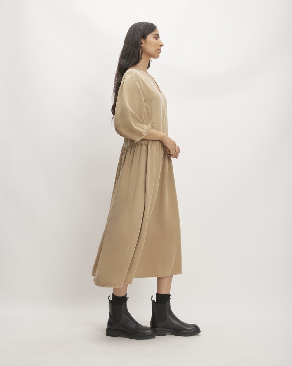 The TENCELåä? Puff-Sleeve Dress | Cornstalk