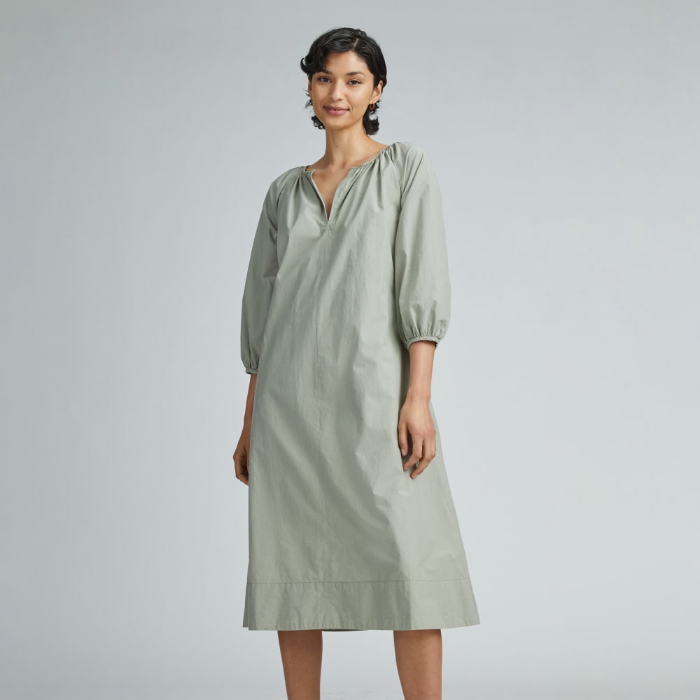 The Raglan Sleeve Poplin Dress | Seagrass