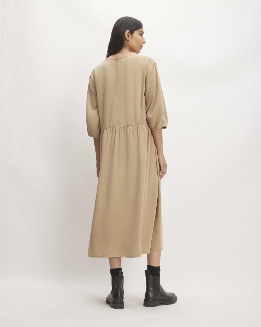 The TENCELåä? Puff-Sleeve Dress | Cornstalk